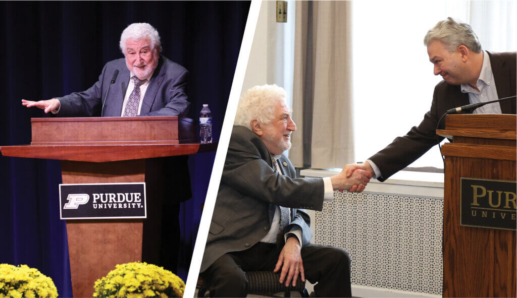Steven shakes Dr. Beck's hand following his remarks