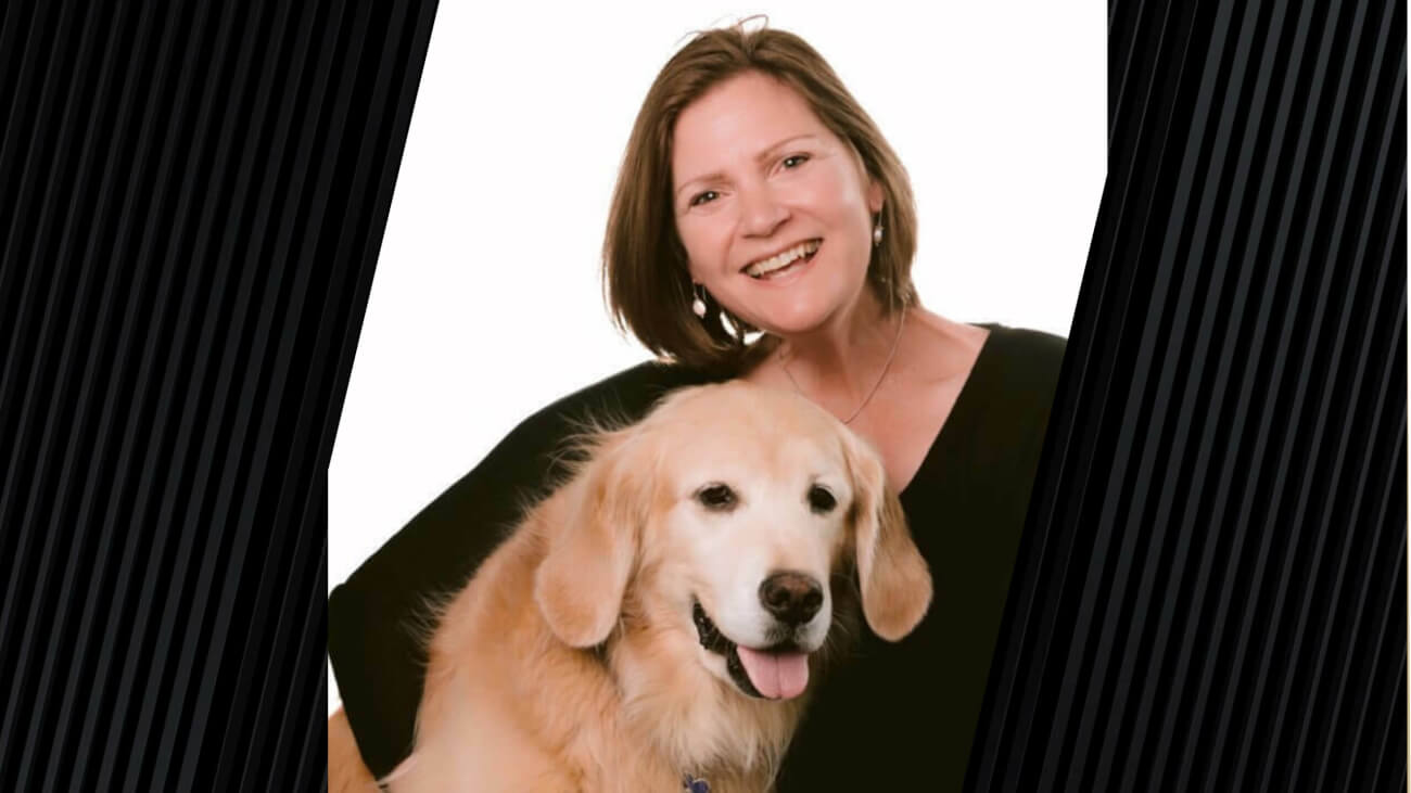 Marejka Shaevitz, DVM, DACVIM, with her canine companion "Banana."